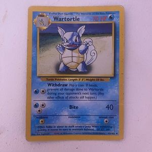 Wartortle 1st edition Pokémon trading cards
